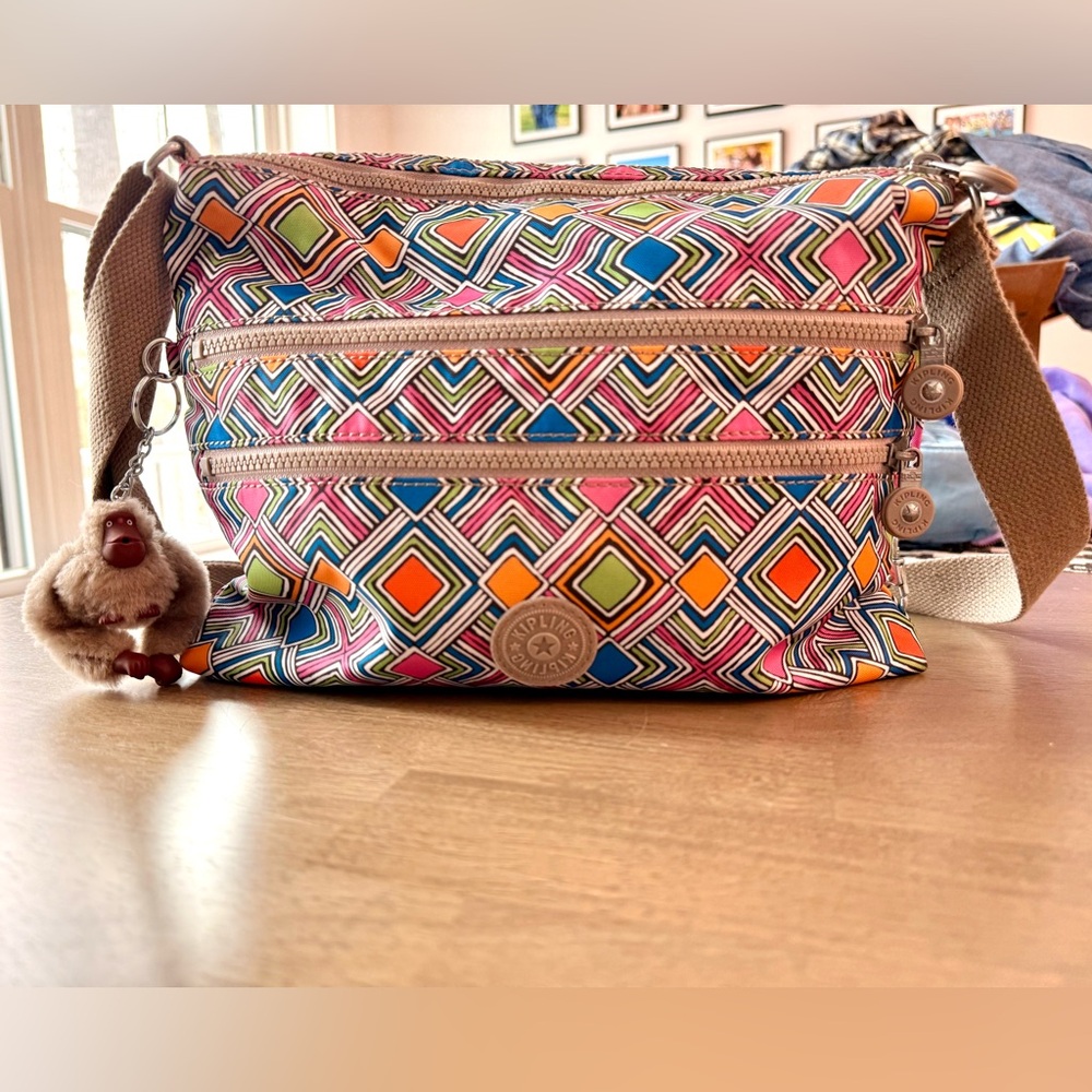 Kipling Alvar Geometric Print Crossbody Bag